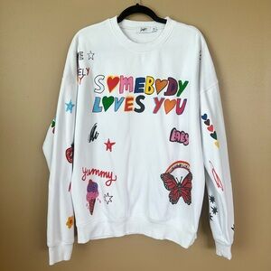Mayfair Group x I Scream Colour White Somebody Loves You Crewneck - One Size